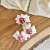 Rosa de 3 cabeças estilo Ins com pétalas viradas, flores artificiais para decorações de casamento, arranjos de rosas, flores falsas para decoração de casa e adereços de fotografia