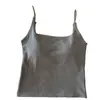 Camisola tomara que caia em U para mulheres com bojos de látex, alças finas integradas, efeito modelador, adequada para usar como peça externa, lindo design nas costas, roupa íntima de base