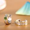 Prata S925 Padrão de Prata Hetian Jade Brinco Simples High-end Luz Luxo Outono e Inverno Requintado Brincos Femininos