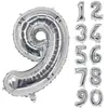 Versión Americana Transfronteriza 32 40 16 pulgadas Número Dorado Flotante Fina Lámina de Aluminio Globos Numéricos para Decoración de Fondo de Lugar