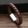 Pulseiras Retrô de Couro Trançadas à Mão Estilo Coreano Transfronteiriço para Homens, Fivelas de Liga para Mulheres, Acessórios, Atacado de Fabricantes de Joias