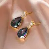 Brincos Europeus e Americanos Femininos Exagerados em Forma de Gota Longos Retrô Zircônia Celebridade da Internet Joias Coreanas Brincos Brincos Brincos