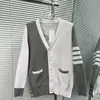 Venta Directa de Fábrica 26Ss Alta Calidad Nuevo Rayas Cuatro Stickman Manga Larga Serie Paseo de Perros Cardigan 100% Algodón