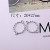 Accesorios de joyería de estilo coreano para hacer uno mismo, colgante de aleación de plata brillante y dorado popular de Corea del Sur, doble colgante con forma de giro ovalado.