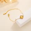 Moda transfronteiriça colar de aço titânio Coringa 18k ouro cinco-flor de quatro folhas trevo terno brincos pulseira das mulheres não-desbotamento produtos