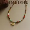 Accesorios de Collar de Elefante con Grano de Madera Fresco, de Moda y Exquisito, Piedra Turquesa para Mujer, Cadena de Clavícula de Perlas de Lujo Accesible de Nicho de Gama Alta