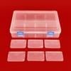 Caja de almacenamiento rectangular grande desmontable de 8 compartimentos, caja de piezas de hardware multicompartimento para bricolaje, equipo de pesca, papelería, caja de acabado transparente