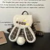 Mochila Infantil Inverno Nova Coelho Fofo Casual Pequena Mochila Família Tendência Xadrez Multiuso Bolsa Transversal
