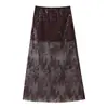 Comercio Exterior Transfronterizo Ropa de Mujer 2026 Nuevos Productos Estilo Europeo y Americano Moda y Elegancia Bordado de Dos Colores Lentejuelas Falda Larga de Cintura Alta