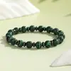 Nuevo Pulsera de Perlas Pavo Real Verde, Pulsera Redonda de Perlas Estilo Punk de Venta Caliente Transfronteriza para Hombre, Venta al por Mayor desde Puestos Callejeros