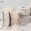 Pastoral Floral Ola Encaje Raya Cinta de Seda Borde de Botón Cinta de Malla Impresa Empaque de Flores Frescas Accesorios para el Cabello DIY Suministros Cinta