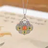 Yilu Prata S925 Prata Esterlina Ágata Vermelha do Sul Vermelho Água Pérola Pingente Retro Novo Estilo Chinês Ruyi Padrão Vazado Pingente