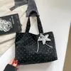 Bolsa tote de luxo com poá de grande capacidade para mulheres, nova coleção outono 2026, bolsa de ombro casual e estilosa