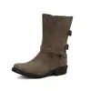 Botines de comercio exterior para mujer 2024 otoño e invierno nuevos botines para mujer cabeza redonda tacón bajo para mujer talla grande 40-48 botines de chimenea