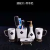 Conjunto de Cinco Peças para Banheiro em Cerâmica Lavatório Conjunto de Higiene Pessoal Diária Estilo Europeu Copo para Enxaguar a Boca Copo para Escovar os Dentes Presente de Casamento Presente