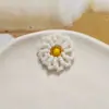Estilo Japonês Fresco Margarida Flor Branca Pequena DIY Feito à Mão Trançado Contas Grampo de Cabelo Acessório de Cabelo Material de Brinco Atacado