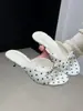 Primeiro Encontro Temporada Estilo Fada Bico Redondo Bolinhas Salto Fino Chinelos para Mulheres Primavera/Verão 2026 Rosa Incrível Laço Sandálias de Encaixe