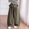 Calça Casual de Primavera e Outono para Meninas 2026 Nova Moda Estilo Coreano Calça de Pernas Largas com Aba para Meninas Mais Velhas, Transfronteiriça