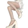 Medias de Seda Jacquard Nuevas Blanco Leche Fondo Lunar Negro Corazón Seda Hilada Sexy Calcetines JK Primavera y Verano Pantimedias Finas Mujeres