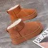 Botas de Neve com Solado Grosso Femininas 2026 Novo Estilo Inverno Outdoor Quente Antiderrapante Com Pelúcia Espessa Sapatos de Algodão DY16999