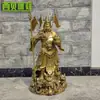 Latón Nuevo Kowloon Guanyin Recipiente del Tesoro Guanyin Dios de la Riqueza Bandera de Cinco Órdenes Cuchillo de Pie