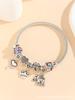 Pulseira Panjia Europeia e Americana Transfronteiriça DIY Pulseira de Contas Multi-elementos Aço Inoxidável Liga de Cobre Strass Moda Primeira Joia