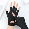 Luvas de meio dedo estilo fino ultraleves de verão para proteção solar cinco dedos expostos comprimento médio duráveis para colheita de chá direção ciclismo verão