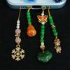 Colgante para teléfono móvil Guofeng cadena para teléfono móvil con cuentas candado de la paz para teléfono móvil colgante retro de copo de nieve libro rojo pequeño con joyería