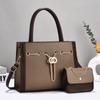 Bolso Tote de Gran Capacidad para Viajero de Negocios, Bolso de Mano de Alta Gama, Moda Color Contraste, Bolso para Mujer, Equipaje de Cuero