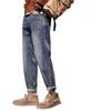 Jeans Vintage Lavado Outono e Inverno Novo Masculino Outono e Inverno Calças Retas Largas Estilo Americano Calças Espessas Quentes Forradas com Lã