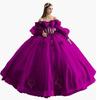 Vestido de Noche Transfronterizo de un Hombro con Falda Abullonada Floral y Mangas Abullonadas, Nuevo Estilo 2026 para Fiesta de Cumpleaños