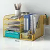 Prateleira de Arquivo de Grade de Ferro Multicamada para Mesa Organizador em Camadas para Documentos A4 Cesta Organizadora de Pastas de Arquivo para Escritório