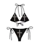 Biquíni Duas Peças Y2K com Cruz de Strass Alça Sexy Roupa de Banho Nova Personalidade Bikini Transfronteiriço Europeu e Americano