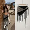 Lenço Triangular com Franjas, Estampa de Leopardo, Seda Brilhante, Multifuncional de Verão, Nicho, Cinto Decorativo de Alta Qualidade, Acessório para Camadas