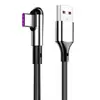 Cable de datos en ángulo tipo C es adecuado para carga rápida de teléfono móvil Android Apple 3A cable de carga en ángulo para viajes manuales fabricantes