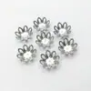 100 Piezas/Paquete Metal Flor Forma Pequeña Flor de Cinco Hojas Base Accesorios para Aretes Accesorios para Joyería DIY