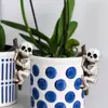 Novo Produto Transfronteiriço: Conjunto de Dois Enfeites Pendentes de Caveira para Halloween, Vasos de Flores de Jardim Externo, Decorações de Resina para Mesa de Varanda