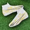 Zapatos de fútbol de cuero talla 47 al por mayor, zapatillas deportivas de caña alta para hombre talla 45, entrenamiento transfronterizo, zapatos de fútbol para niños con tacos largos talla 46, otros