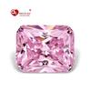 Grau 5a Retangular Oito Chanfros Flor de Carro Rosa Claro Pó de Diamante Cor de Diamante Pedra Nua Sintética Zircônia Diamante de Alta Imitação