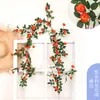 Enredadera de Rosas Artificiales para Decoración de Tiendas, Decoración de Jardines, Flor de Rosa Falsa, Flor Colgante de Bodas, Enredadera Retorcida