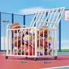 Estante de almacenamiento para baloncesto, almacenamiento multifuncional para el hogar para colchonetas de yoga y equipo deportivo, organizador móvil de equipo deportivo para gimnasios