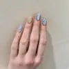 Conto Gelado Contas de Vidro Azul Brilhante Olho de Gato Clareador Strass Laço Frio Fofo Arte de Unha Feita à Mão