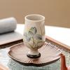 Fabricante de Taza Maestra para Té de Loto Pintada a Mano Gris Planta Juego de Té Individual Taza de Té Pequeña Kung Fu Cerámica Retro Taza de Aroma