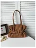 Bolsa Tote para o Dia a Dia 2026 para Mulheres: Nova Bolsa Casual Simples de Ombro Único para Axila com Fivela e Textura de Camurça