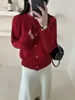 Suéter de Tricô de Cor Pura de Alto Padrão para Outono Feminino 2025 Novo Estilo Cardigan Jaqueta Top Único e Bonito Outono Inicial