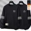 Moletom Masculino Gola Redonda 380g, Novo Produto de Inverno, Modelagem Solta, Forrado com Fleece, Manga Longa, Pulôver, Camiseta Básica Versátil