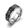 Anillo de Acero de Titanio Personalizado Estilo Europeo y Americano Moda Diseño de Aceite Corrosión Anillo para Hombre Joyería para Mano Venta al por Mayor