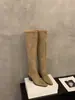 Botas de tacón alto, punta fina, gamuza, hasta la rodilla, botas largas, zapatos de mujer, colección otoño/invierno 2025, forradas de felpa, ajustadas, caña larga, botas de montar