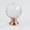 Cor 30mm Puxador de Cristal Estilo Europeu Puxador de Gaveta de Guarda-roupa Porta de Armário Wenzhou Puxador Furo Único Ferragens para Móveis Cor Transparente