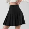 Material de Traje de Cuatro Estaciones Alargado Falda Plisada Anti-arrugas Alargada Estilo Universitario de Primavera y Verano para Mujer Falda de Cintura Alta Adelgazante